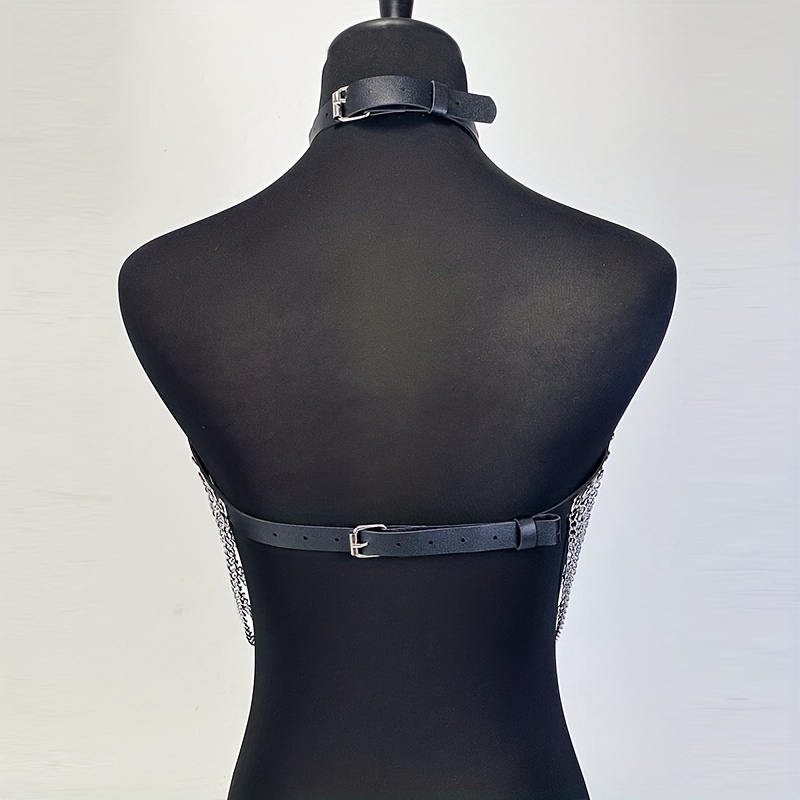 Women's Punk Fashion Faux Leather Corset Top, Sexy Gothic Lingerie with Wire Harness, Front Closure, No Padding, Strapless Design, Adult Size, Black - Image 6