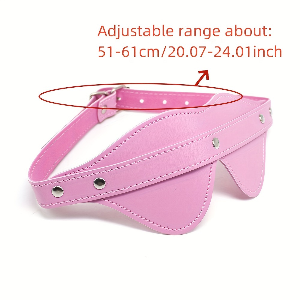 Solid Color Non-Stretch Faux Leather Blindfold - Party Style for Adult Cosplay & Role Play Accessory - Dry Clean Only, No Chest Pad or Belt - Image 3