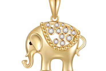 Cubic Synthetic Zirconia Elephant Necklaces for Women 18 Inches, Holiday Present Idea, Women's Chain Necklace, Cubic Zirconia Necklace, Playful Elephant Motif, Hypoallergenic Necklace, Animal Lovers Gift