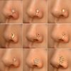 Nose Clip and Stud Set, 10pcs with Copper Synthetic Zirconia, U-Shaped Heart Crown Butterfly Five-Pointed Star Nose Rings