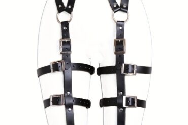 Sensual PU Leather Elegant Harness Pants for Gifts and Celebrations - No Power Required