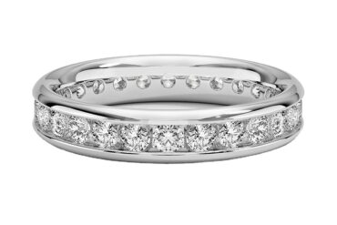 Lab Grown Eternity Ring For Women, S925 Sterling Silver 2.5mm Round Brilliant Cut Band, Passes Tester, Stackable Wedding Anniversary Ring, Size 5-10