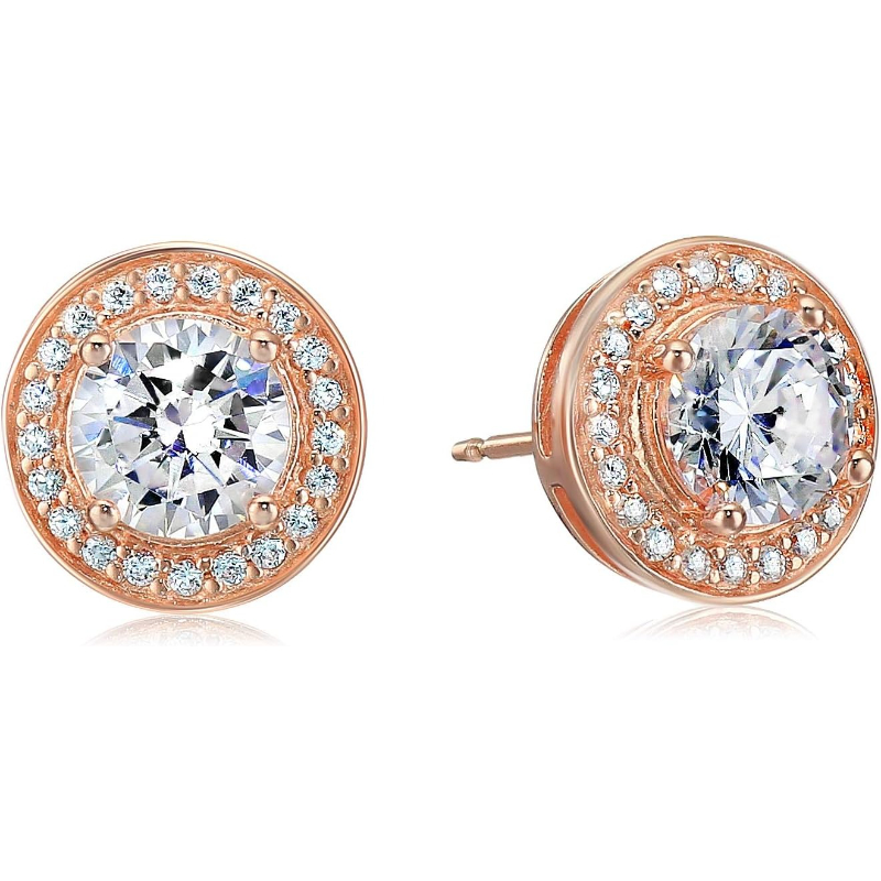 1pair 2pcs S925 Sterling Silver Earrings | Lab Grown D Color VVS1 Classic Halo Stud Earrings with IGI Certificate | Ideal for Graduation, Vacation, Christmas, Mother'S Day, Teacher'S Day | Stylish Jewelry Gift - Image 3