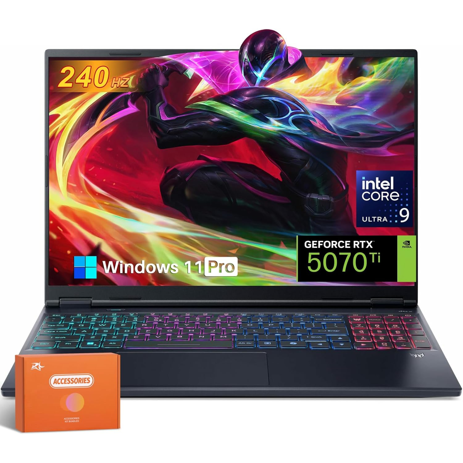 Acer Predator Helios Neo 16S AI Gaming Laptop | NVIDIA GeForce RTX 5070Ti GDDR7, Intel Core Ultra 9 275HX, 16" OLED 240Hz, 64 GB DDR5, 1 TB SSD, RGB Backlit Keyboard, Windows 11 Pro, Accessories