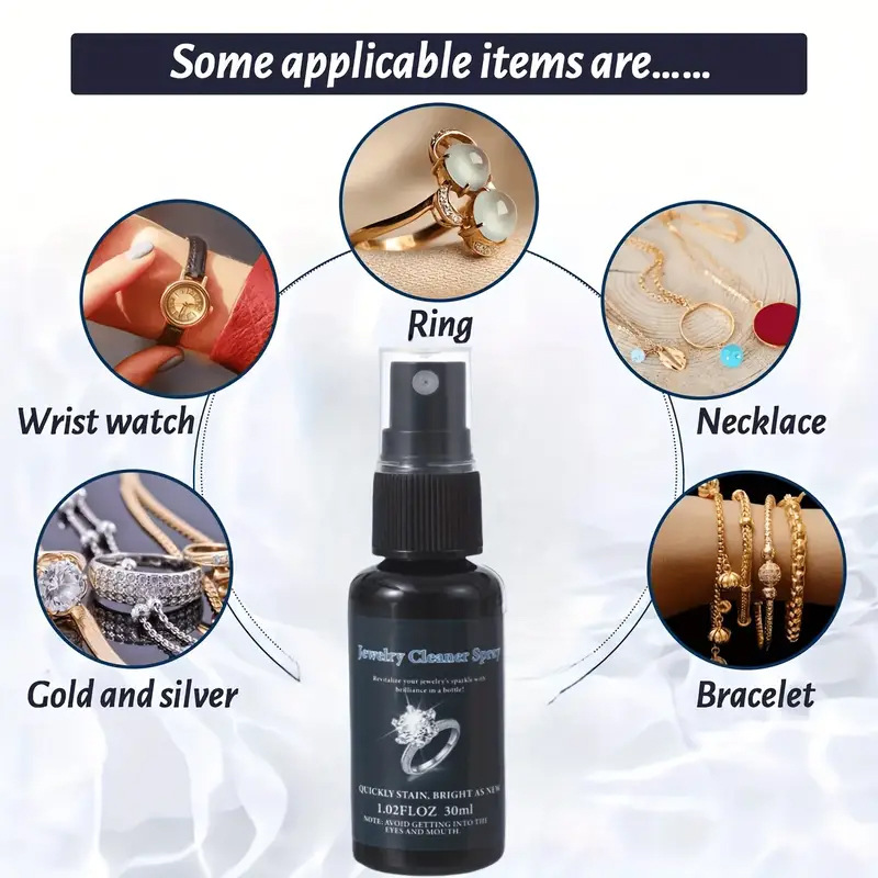 Quick-drying Jewelry Cleaner for Rings, Necklaces, Earrings | Effective Dirt and Oxide Removal, Chemical-Based Formula