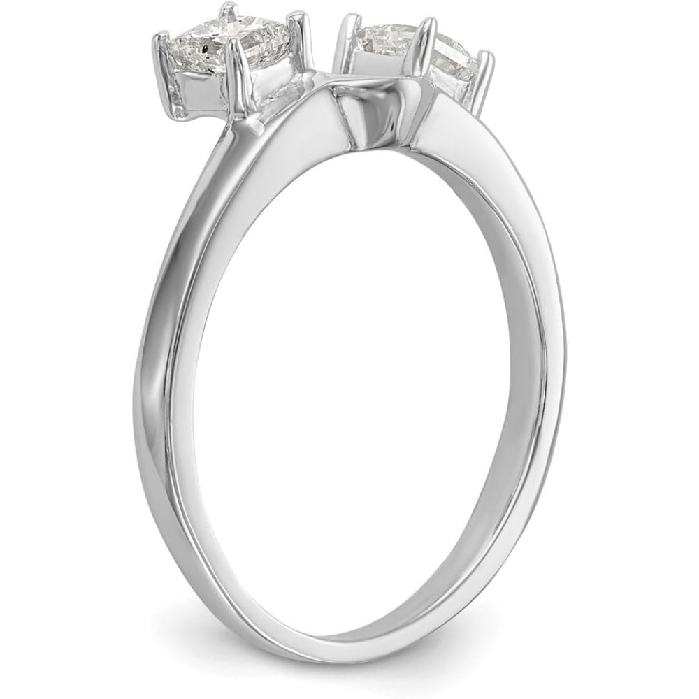 2D Flat - 2Deal White Golden Ring | 18K Golden Plated, Moissanite Enhancer, Vintage Luxury Style for Wedding and Banquet Occasions - Image 7