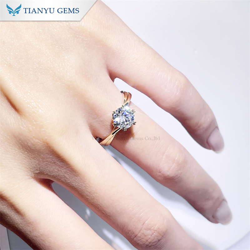 Cultivate Lab-created Diamond Rings, 1-5 Carat Lab-created Diamond Rings, Set in 925 Sterling Silver. This Sparkling Lab-created Diamond Ring Is Suitable for Weddings, Christmas, and Valentine's Day. - Image 6