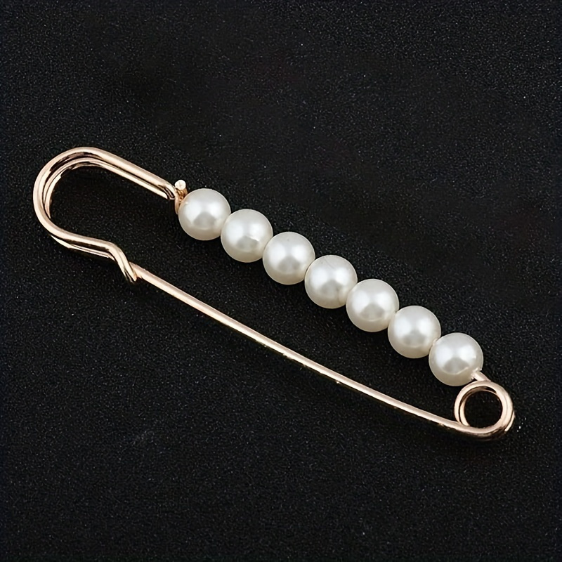 4pcs Faux Pearl Waist Pin Scarf Safety Hijab Clip Shawl Buckle Pin Brooch Sweater Pins Brooches for Women - Image 7