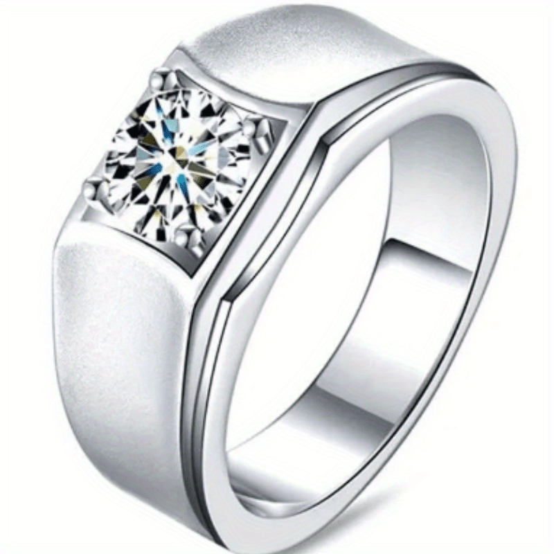 7.2g Lab-created Diamond 1pc 1~1.05 Carat Trendy Cool 925 Sterling Silver Ring with D Color and VS Clarity, Exquisite Accessory Jewelry for Daily Wear, Banquet, Party, Holiday, Birthday, Wedding, Anniversary Gift - Image 6