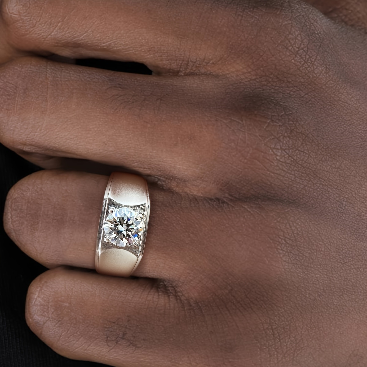 7.2g Lab-created Diamond 1pc 1~1.05 Carat Trendy Cool 925 Sterling Silver Ring with D Color and VS Clarity, Exquisite Accessory Jewelry for Daily Wear, Banquet, Party, Holiday, Birthday, Wedding, Anniversary Gift - Image 5