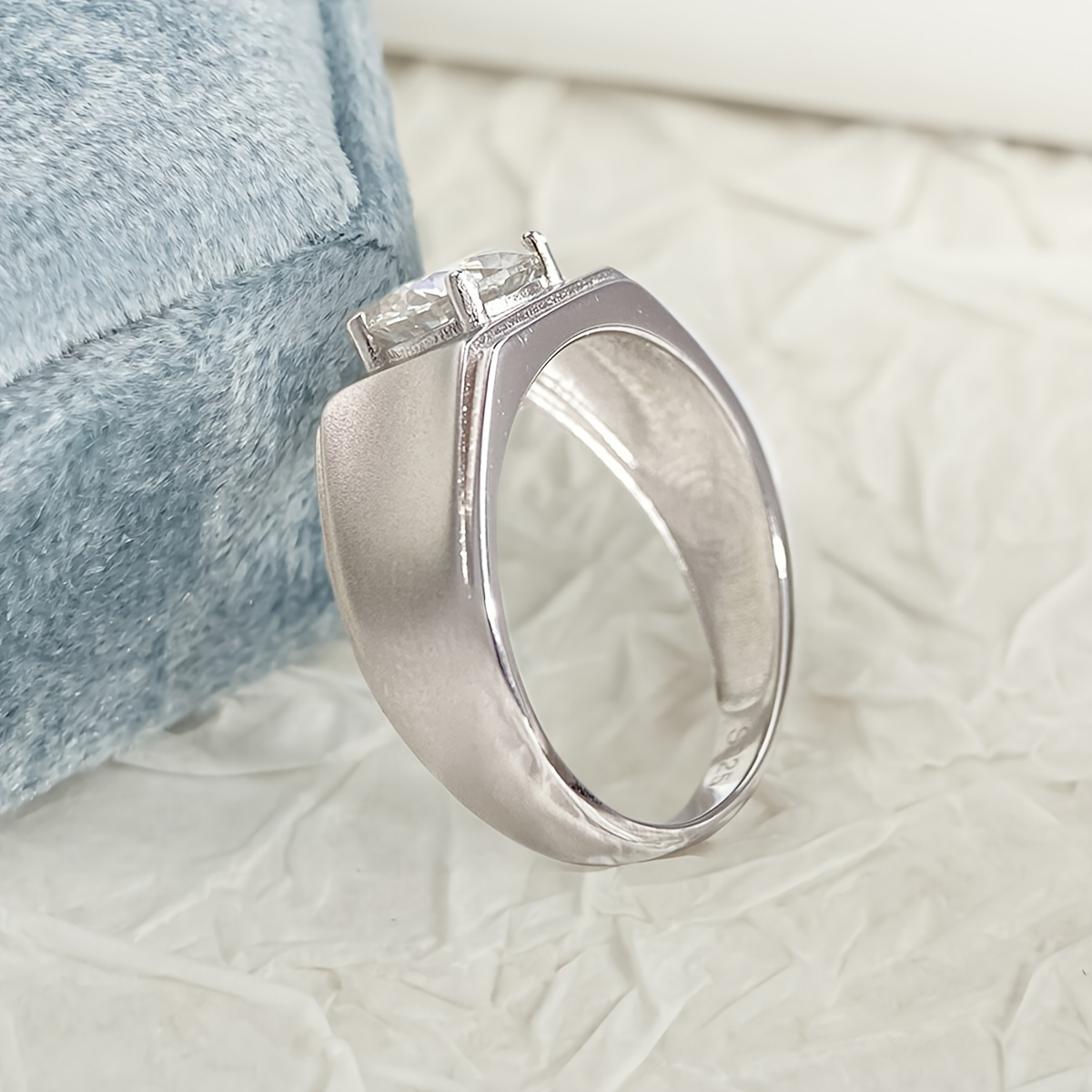 7.2g Lab-created Diamond 1pc 1~1.05 Carat Trendy Cool 925 Sterling Silver Ring with D Color and VS Clarity, Exquisite Accessory Jewelry for Daily Wear, Banquet, Party, Holiday, Birthday, Wedding, Anniversary Gift - Image 3