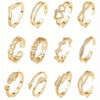 12pcs Beach Foot Ring Personalized Love Women'S Foot Tail Ring Jewelry