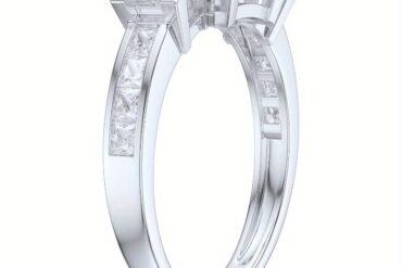 1pc s925 silver Three Stones All Princess Cut Genuine Moissanite Engagement Ring 2CT Main Stone, Proposal Gift, Elegant Design, Fine Craftsmanship, Statement Ring, Gemstone Ring, Gift Shoppers, Fashion Enthusiasts