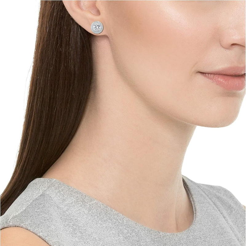 1pair 2pcs S925 Sterling Silver Earrings | Lab Grown D Color VVS1 Classic Halo Stud Earrings with IGI Certificate | Ideal for Graduation, Vacation, Christmas, Mother'S Day, Teacher'S Day | Stylish Jewelry Gift - Image 8