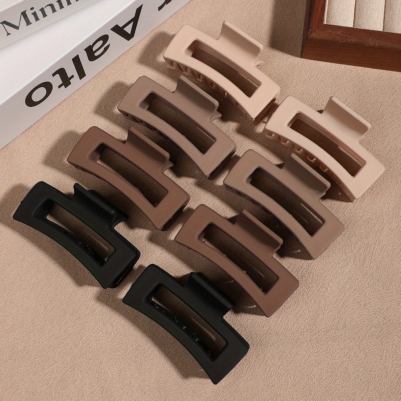 A Set of Four Minimalist Frosted Non-Slip Vintage Hollow Design Hair Claws Suitable for Women And with Both Thin And Thick Hair - Image 5