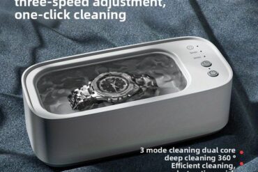 Ultrasonic Cleaning Device for Jewelry And Eyewear - Features 3 Electronic Cleaning Modes, USB Powered, And Is a Portable Case for Personal Items.