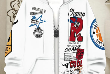 Zipper hoodie for men White Lightweight Hoodie for Outdoor Activities, Perfect for Sports Events, Featuring Multiple Pockets and Stylish Graphic Prints, Ideal for Casual Wear in Urban Settings