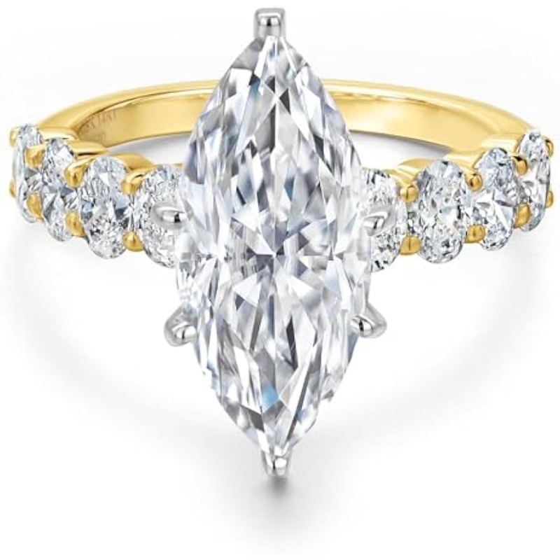 1pc 3-Carat Moissanite Ring | Elegant 925 Silver with Plating, Luxurious Birthday and Christmas Gift, Suitable for All Seasons and Gift-Giving Occasions - Image 2