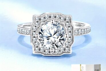 2.3g Lab-created Diamond 1pc 1~1.05 Carat 925 Silver Laboratory-Lab-created Diamond of D Color and VS Clarity Halo Ring, Elegant 925 Silver Temperament Wedding Ring Jewelry for Daily Wear