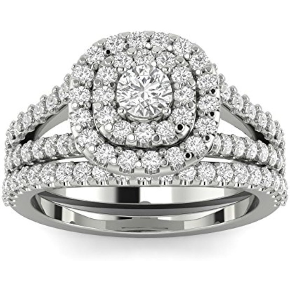 1.5-carat Moissanite Double-layered Round Bezel Ring with 925 Sterling Silvery Setting. Wedding/engaSynthetic Gemstoneent Ring Set, Handcrafted Anniversary Ring, Anniversary Gift, Christmas Gift, Valentine's Day Gift, A Symbol Of Eternal Promise. - Image 3