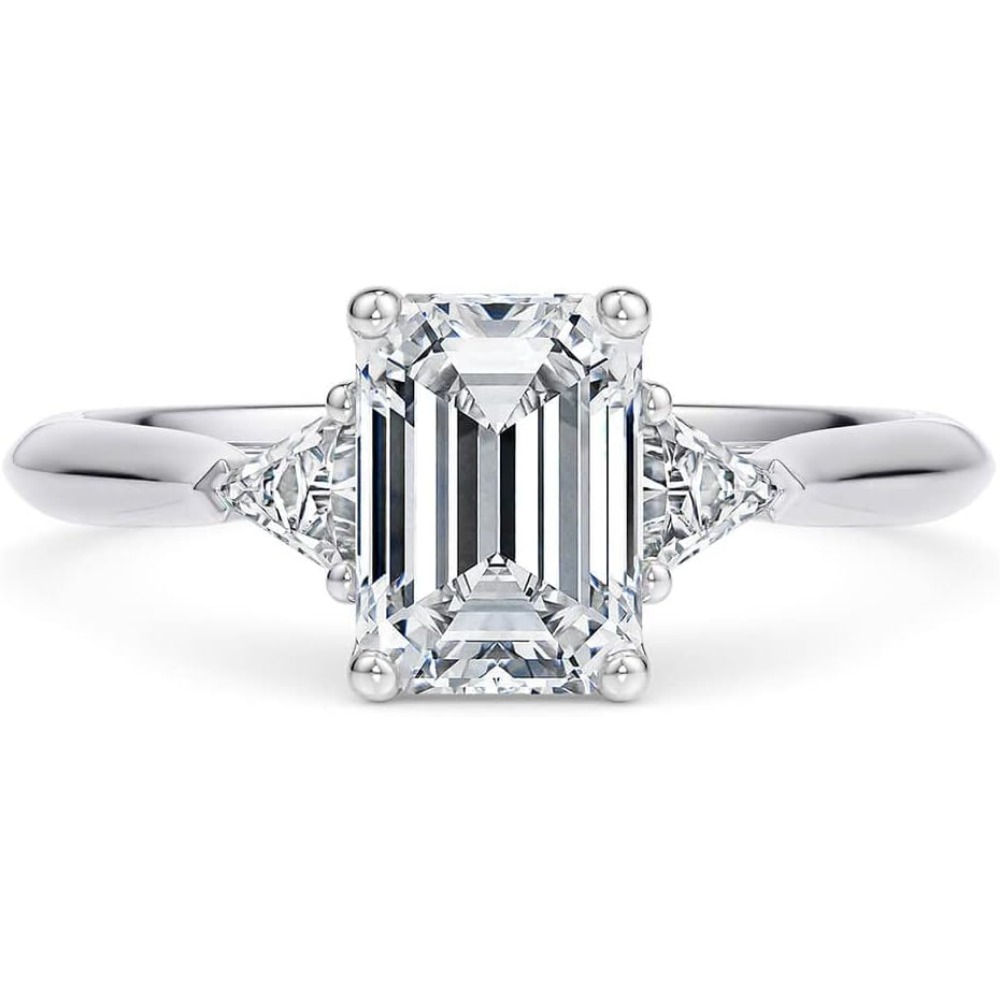 Engagement Ring 1CT/2CT 3 Stone Emerald Cut Moissanite Engagement Rings for Women S925 Sterling Silver Free Engraving - Image 12