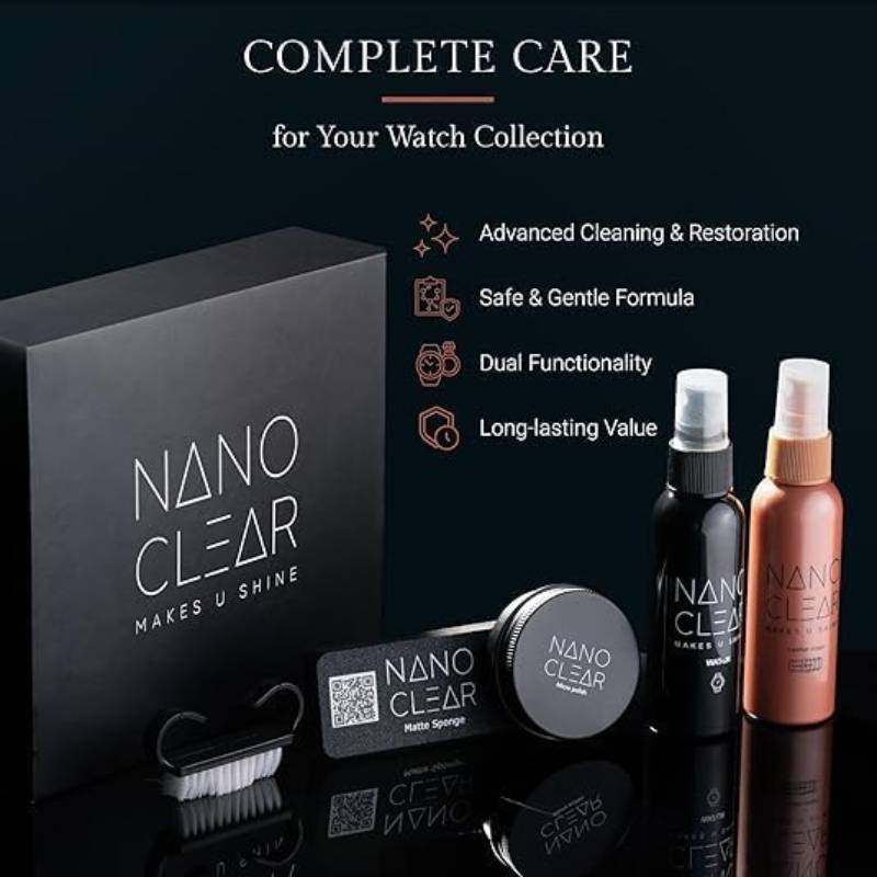 Watch Cleaner Scratch Remover 2.1. Watch Cleaner Solution, 2oz. Watch Renewal. Watch Polish, Microfiber Cloth, Matte Sponge, Cleaning Brush u2013 Watch Cleaning Kit Kit Accessories - Image 2