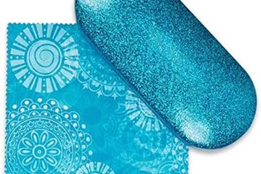 soul Sparkle Smooth Glitter Hard Shell Eyeglass Case for Women | Includes Eyeglass Cloth, Made of Faux Leather and Canvas