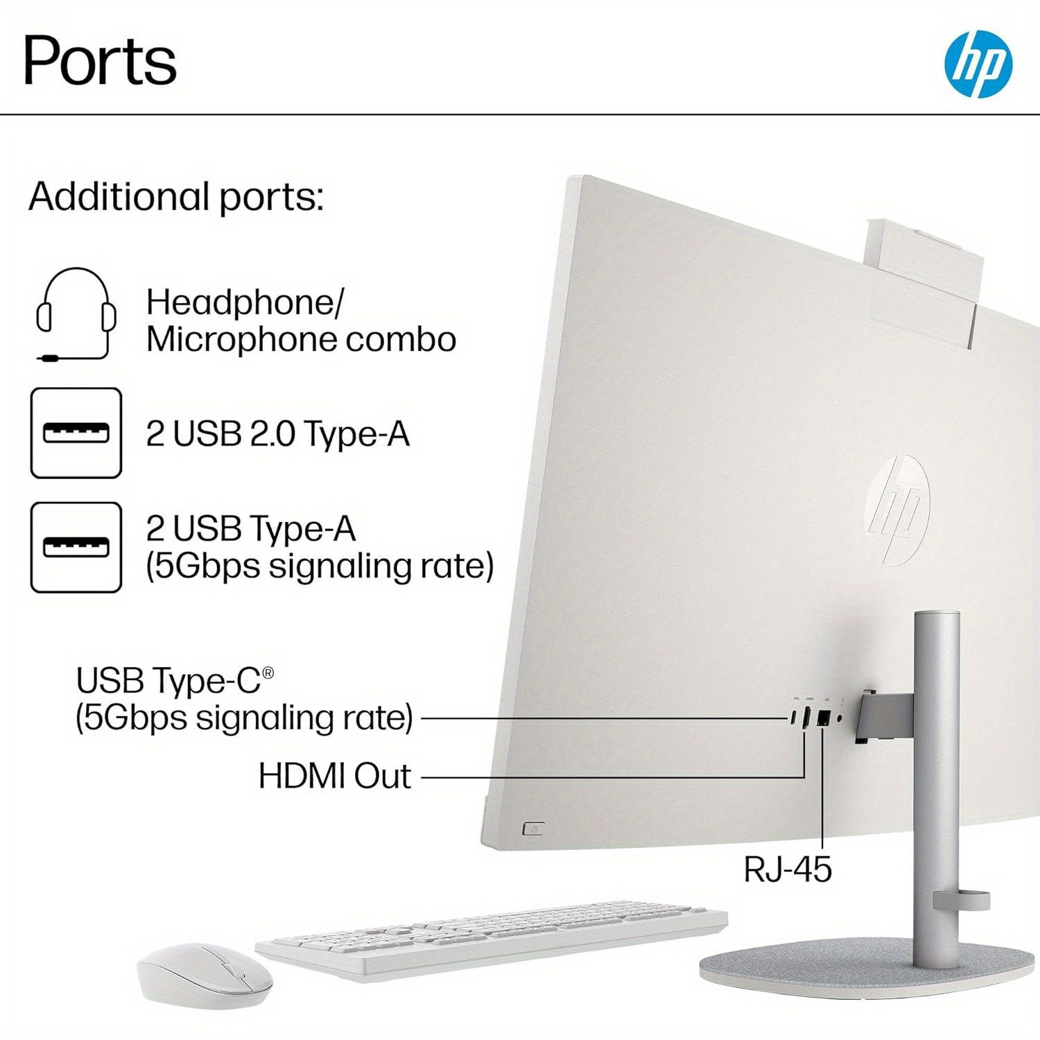 HP 27 All-in-One Desktop PC, 27" FHD Touchscreen, Intel Ultra 7-155U(12-core), 64 GB DDR5, 2 TB SSD, Adjustable Angle, WiFi 6, Win 11 Pro, with Bonus Accessories - Image 4