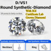 1pc 1.5-3.0 Carat Lab Grown | With IGI Certificate, Circular Perfect for Rings, Necklaces, Pendants, Earrings, Accessories, Wedding and Anniversary Gifts, Retro Style