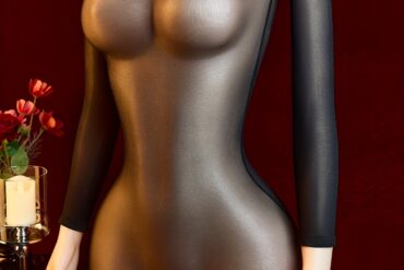 Sexy See-Through Mesh Bodysuit - Long Sleeve Hollow Out Design Tight-Fitting Base Dress, Adult Hand Wash Essential