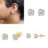 1.0 Carat Round Brilliant Cut Lab Grown White 4-Prong Classic Solitaire Stud Earrings | Zinc Alloy with Nickel Free Alloy Post, Suitable for All Seasons and Daily Wear