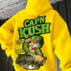 Plus-Size Men'S 3D Digital Print Hooded Sweatshirt with Cartoon Character & "CAPN KUSH" Graphic - Vibrant Casual Pullover, Soft Comfortable Fabric, Regular Fit Long Sleeve for Casual Attire & Themed Events - Novelty Novelty Design for Fans