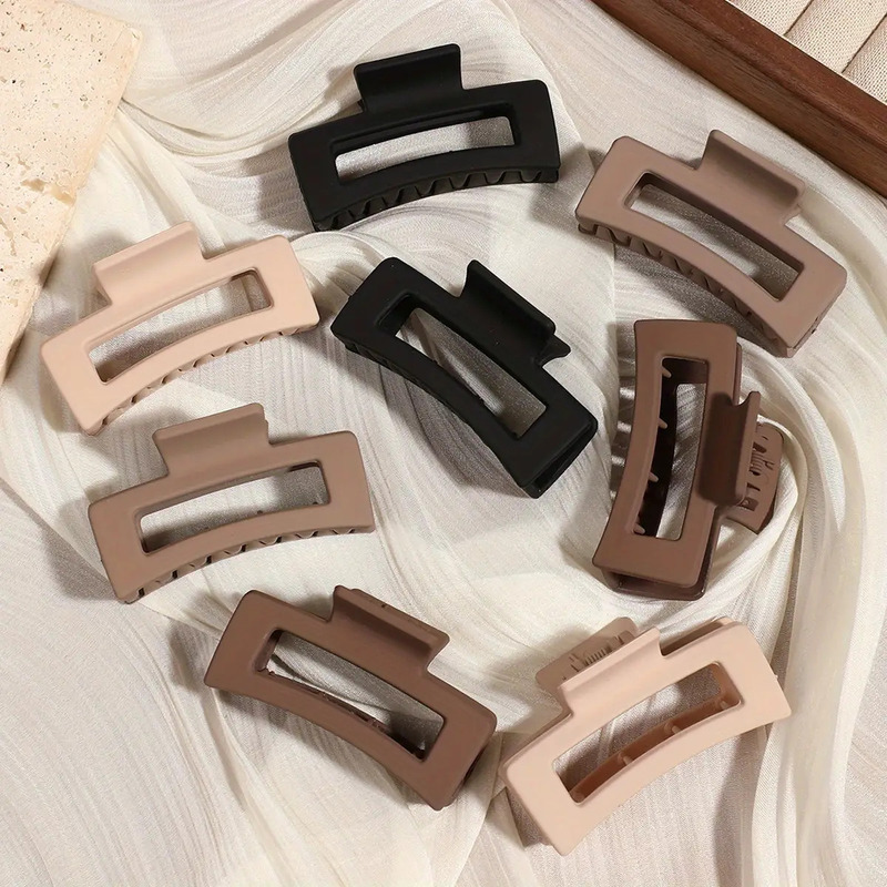 A Set of Four Minimalist Frosted Non-Slip Vintage Hollow Design Hair Claws Suitable for Women And with Both Thin And Thick Hair - Image 2