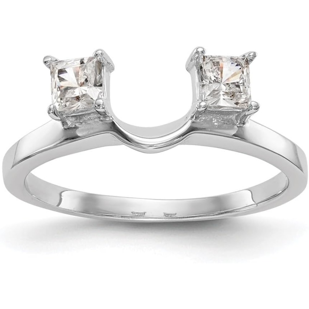 2D Flat - 2Deal White Golden Ring | 18K Golden Plated, Moissanite Enhancer, Vintage Luxury Style for Wedding and Banquet Occasions - Image 3