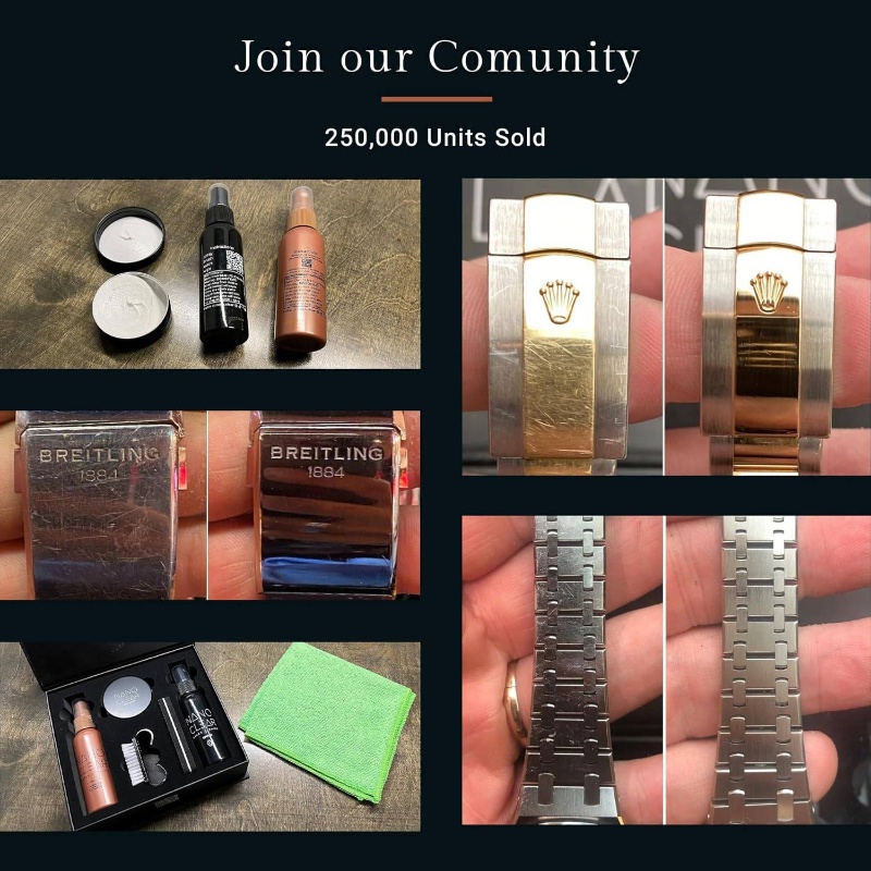 Watch Cleaner Scratch Remover 2.1. Watch Cleaner Solution, 2oz. Watch Renewal. Watch Polish, Microfiber Cloth, Matte Sponge, Cleaning Brush u2013 Watch Cleaning Kit Kit Accessories - Image 8