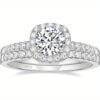 1, 25ct 925 Sterling Silver Bridal Rings Sets Cubic Zirconia Halo CZ Engagement Wedding Bands for Women Promise Rings for Her Size 4-11