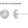 1pair 2pcs S925 Sterling Silver Earrings | Lab Grown D Color VVS1 Classic Halo Stud Earrings with IGI Certificate | Ideal for Graduation, Vacation, Christmas, Mother'S Day, Teacher'S Day | Stylish Jewelry Gift