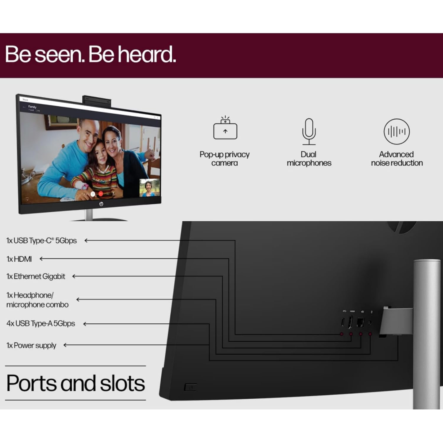 HP All-in-One Desktop Computer, 27" FHD Touch Screen, Intel 12-core Ultra 7 155U(Up to 4.8 GHz), Intel IrisX Graphics, 64 GB DDR5, 4 TB SSD, Wired KB& Mouse, Windows 11 Pro, w/RH-Accessories, Home Office, Workstation Setup, Compact Desktop, Sleek - Image 6