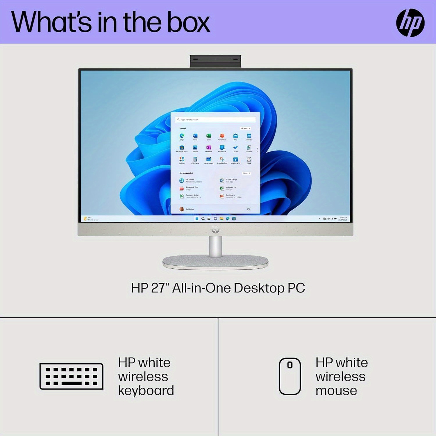HP All in One Desktop Computer 27 Inch Touchscreen, Intel 12-core Ultra 7 155U(Up to 4.8 GHz), 64 GB DDR5, 2 TB SSD, FHD, Wi-Fi 6, Windows 11 Pro& MS Office Pro 2024 Lifetime License, Accessories, Home Office Computer, Work From Home Setup, Sleek Allinone, Touchscreen Monitor, Highperformance Build, Reliable Hardware, Touchscreen Desktop, Fhd Display, Remote Workers, Professionals - Image 8