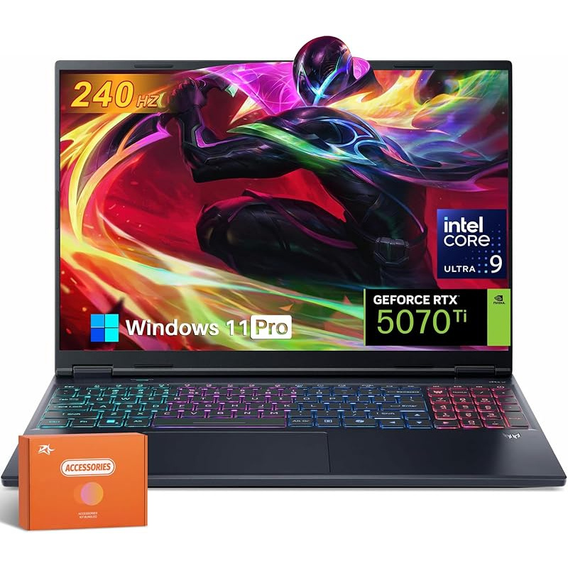 Acer Predator Helios Neo 16S AI Gaming Laptop | NVIDIA GeForce RTX 5070Ti GDDR7, Intel Core Ultra 9 275HX, 16" OLED 240Hz, 64 GB DDR5, 1 TB SSD, RGB Backlit Keyboard, Windows 11 Pro, Accessories - Image 3