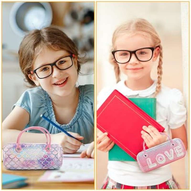 Eyeglass Case for and Women, Hard Shell with Handle, Sparkle Glitter, Protective, Suitable for Makeup Storage - Image 6