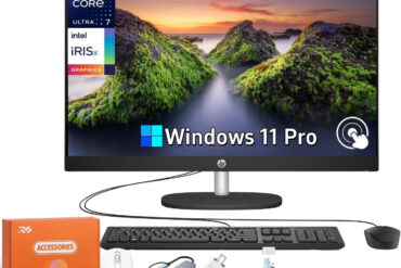 HP All-in-One Desktop Computer, 27" FHD Touch Screen, Intel 12-core Ultra 7 155U(Up to 4.8 GHz), Intel IrisX Graphics, 64 GB DDR5, 4 TB SSD, Wired KB& Mouse, Windows 11 Pro, w/RH-Accessories, Home Office, Workstation Setup, Compact Desktop, Sleek