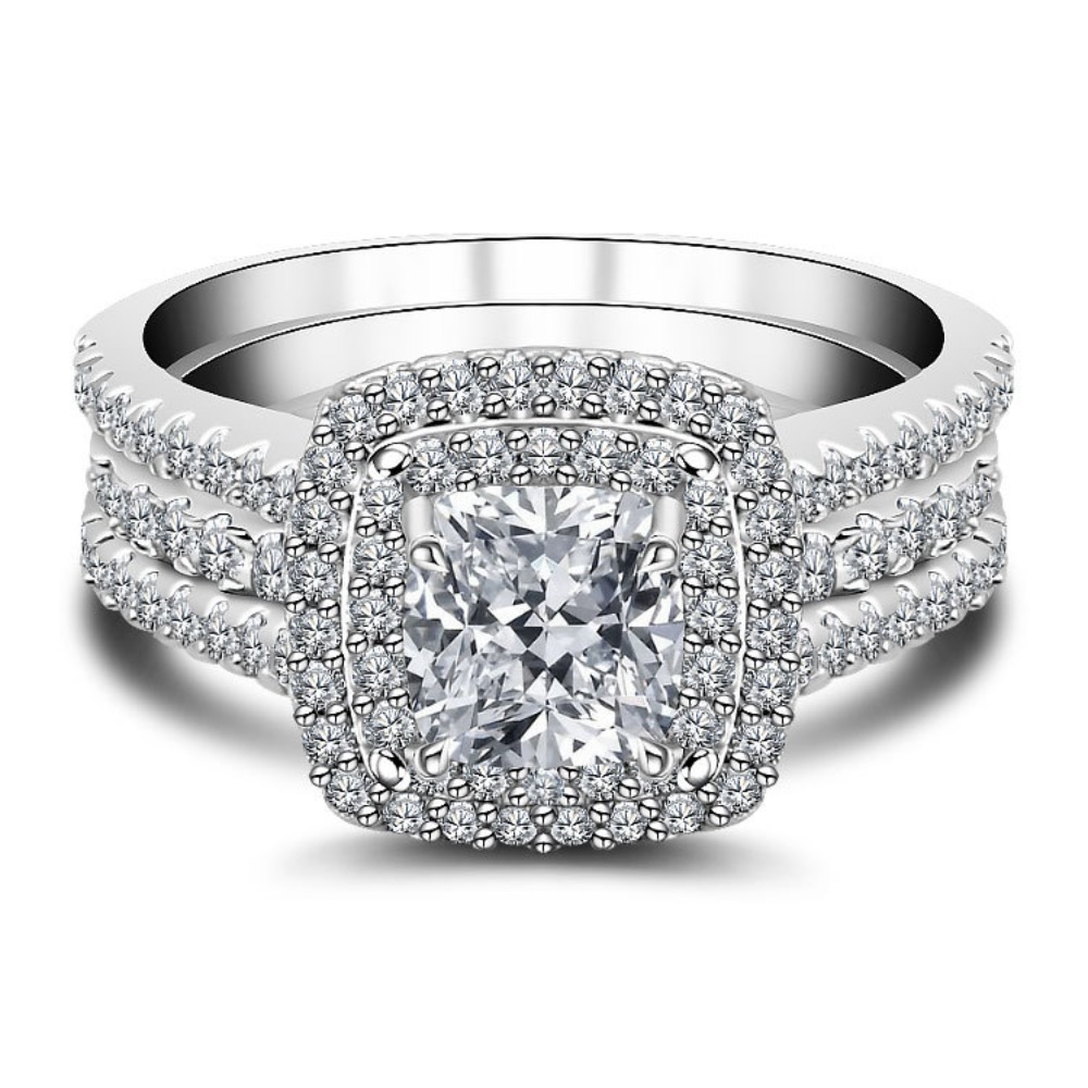 Elegant S925 Pure Silvery Princess Fang Mo Sang Moissanite Women's Ring Engagement Ring Promise Ring Handmade, Wedding Jewelry, Anniversary Gift, Luxury Ring, Minimalist Jewelry, Highquality Gemstone, Handmade Jewelry, Fashion Ring, Statement Ring, Gift For Her - Image 3