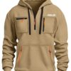 Men'S ASUS Inspired Graphic Hoodie - with Yellow ASUS Logo, Zip-Up Casual Pullover, Regular Fit Long Sleeve Sweatshirt for Fall/Winter, Tech-Themed Outdoor