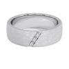 Modern Men'S Wedding Band, 0.9ct Round Lab Created Three Stone Ring In S925 Sterling Silver, Elegant Brushed Matte Finish, 0.3ct Center, Passes Tester, Ethical Jewelry