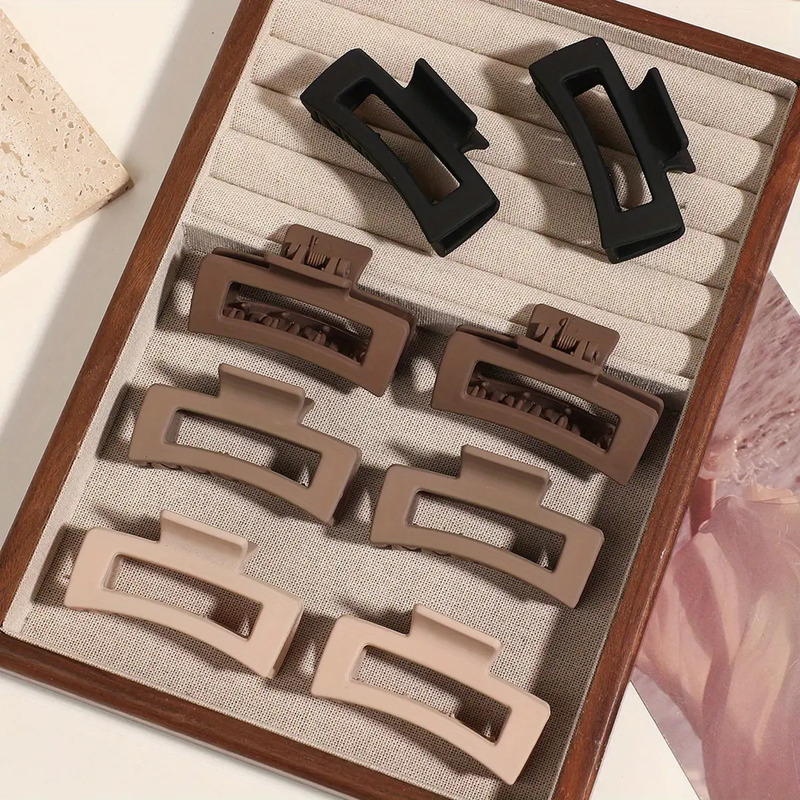 A Set of Four Minimalist Frosted Non-Slip Vintage Hollow Design Hair Claws Suitable for Women And with Both Thin And Thick Hair - Image 7