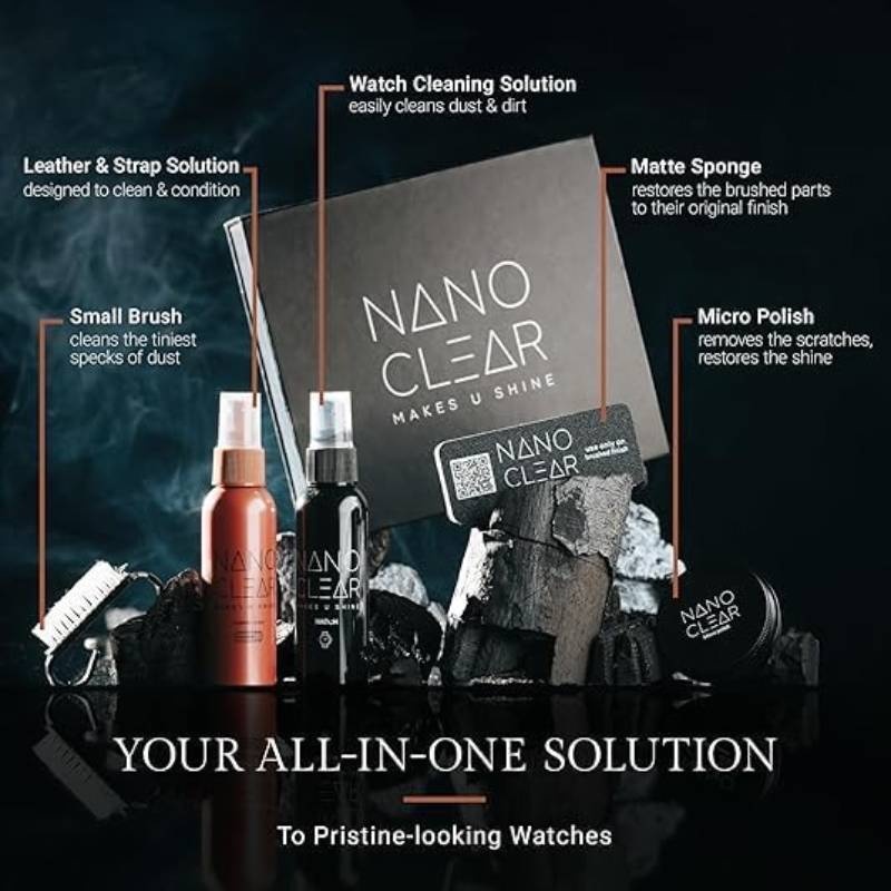 Watch Cleaner Scratch Remover 2.1. Watch Cleaner Solution, 2oz. Watch Renewal. Watch Polish, Microfiber Cloth, Matte Sponge, Cleaning Brush u2013 Watch Cleaning Kit Kit Accessories - Image 3