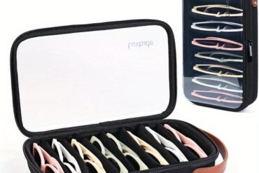 Luxtude Organizer Case for Women Men Glasses Case Multiple Pairs w Adjustable Slot Clear Storage, Case, Portable Glasses Case, Eyeglasses Case, Eyeglass Organizer, Accessory, Clear Storage, Stylish Holder, Highquality Construction, Secure Storage, Storage Solution, Frequent Travelers, Adventurers