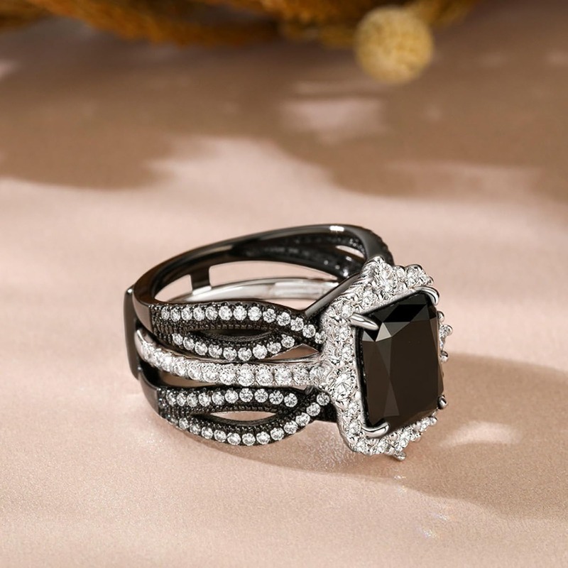 1pc S925 Silver Set Ring with 4-Carat Moissanite | Elegant and Luxurious, Perfect Gift for Daily Parties, Birthdays, Anniversaries, Friends, Family, Couples | 18K Golden Plated - Image 4