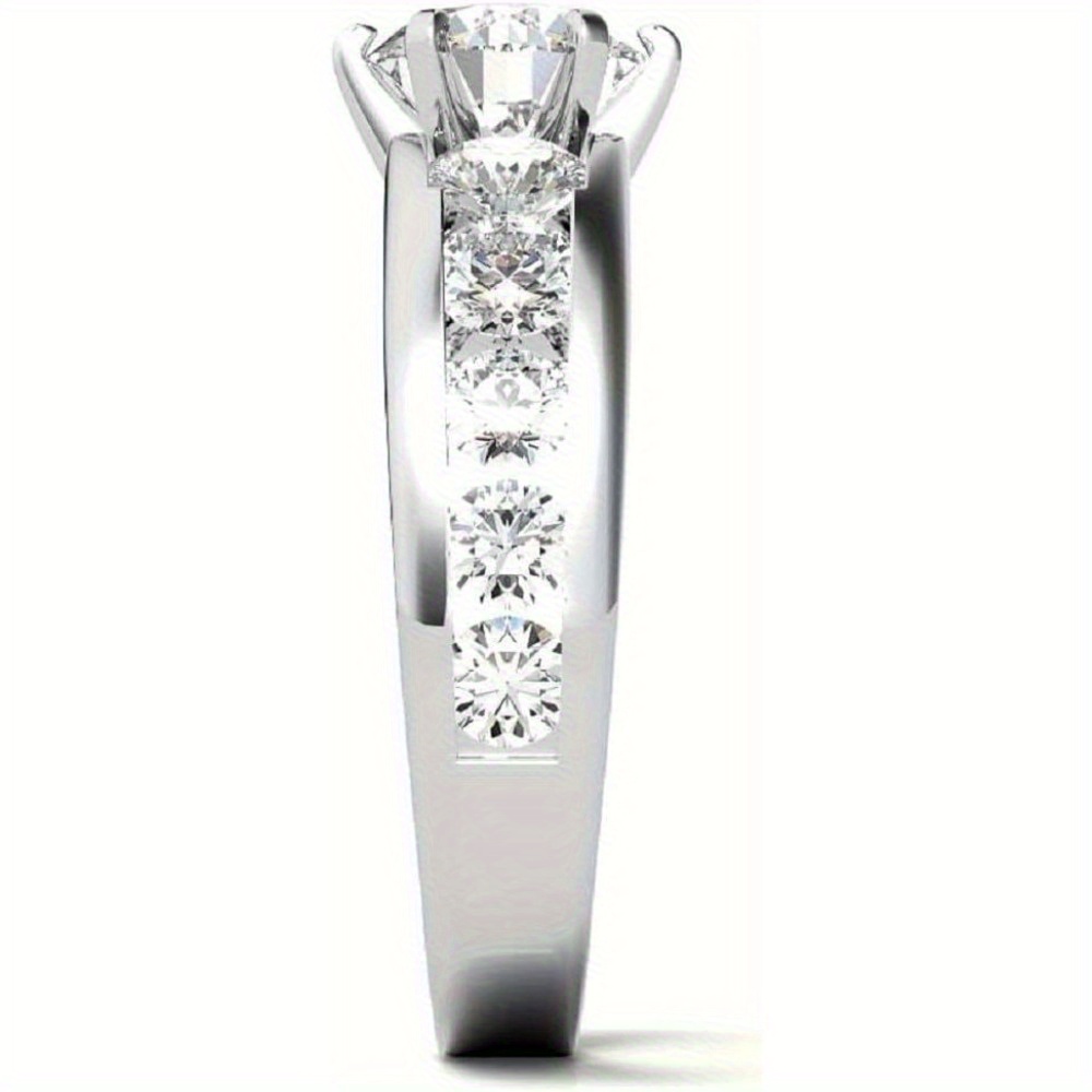 Nitya Jewels 10 CT Round Cut Colorless Moissanite Engagement Ring Wedding Bridal Ring Moissanite Ring Anniversary Solitaire Halo Accented Promise Antique Golden Silvery Ring - Image 6